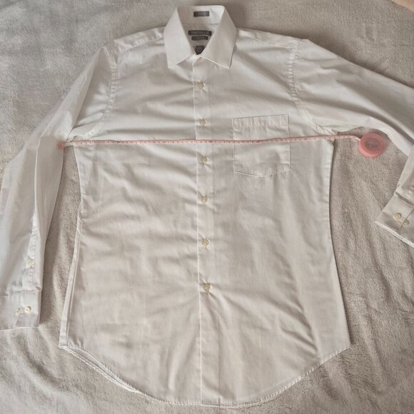 Van Heusen Long Sleeve Dress Poplin Shirt fitted white size 15 (32/33) - Picture 10 of 11